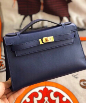 에르메스 미니 켈리백22 블루사파이어 금장 스위프트